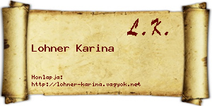 Lohner Karina névjegykártya